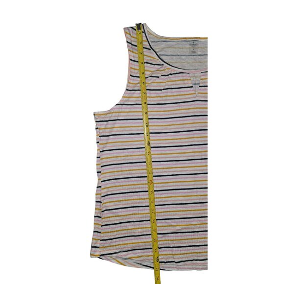 St. Johns Bay Womens Large Multi-Stripe Sleeveless Cotton Top - Picture 5 of 7